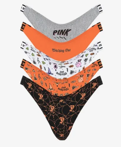5-Pack Logo Cotton Thong Panties