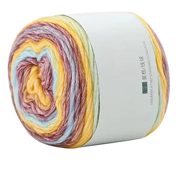 Knitting Yarn, Multicolored Gradient Cotton Yarn Skeins Soft Warm Stripe Yarn Ball for Knitting & Crocheting Sweater Hat Scarf Coat, Gift for Beginners Professionals Kids and Adults