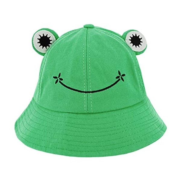 Haoohu Frog Hat Adults Cotton Bucket Hat Frog Cap Fisherman Beach Festival Sun Hat Dress up Party Frog Hat