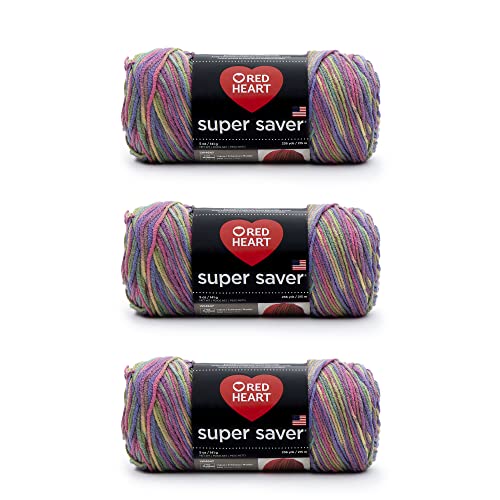 Red Heart Super Saver Yarn, 3 Pack, Artist Print 3 Count - Artist Print - 3 pack