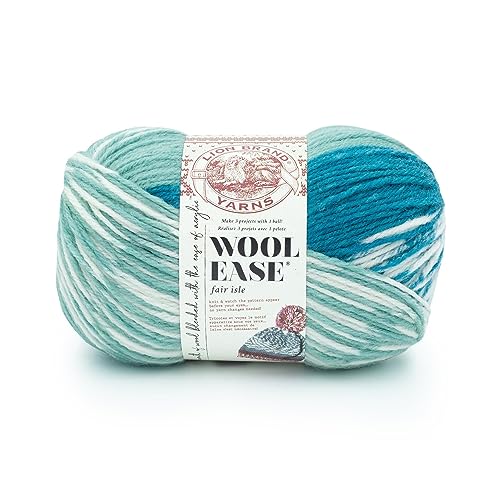 Lion Brand Yarn Wool Ease Fair Isle Yarn, 1 Pack, Light Aqua/Turquoise - 1 Pack - Light Aqua/Turquoise