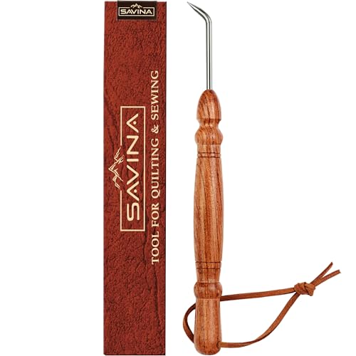 Savina Knitting Loom Hook Accessories for DIY and Crochet. Handcrafted Wooden Handle & Designed for Knitters Need. Knitting Tool for Making Hats, Scarves, Socks & Sweaters - Knitting Loom Hook