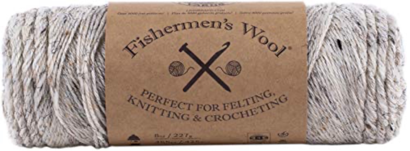 (1 Pack) Lion Brand Yarn Fishermen's Wool Yarn, Birch Tweed - 1 Pack - Birch Tweed
