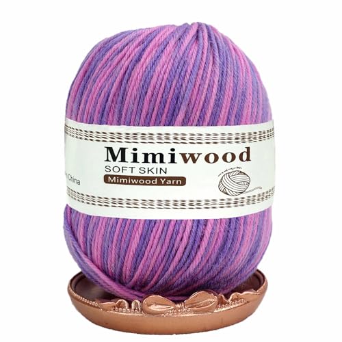 Mimiwood Wool Yarn, 1 Skein, 100g/3.5oz, Yarn for Crocheting, Knitting and Weaving Yarn, Soft Blended Yarn with Vibrant Colors 03 - 03