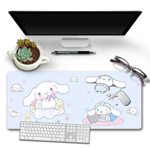 OIDOJHID Cute Anime Kitty Mouse Pad Large Gaming Mouse Pad Extended XXL Keyboard Desk Accessories Mat for Desk Office Computer Laptop (Cinnam, 27.5 x 11.8 inches) - 27.5 x 11.8 inches - Cinnam
