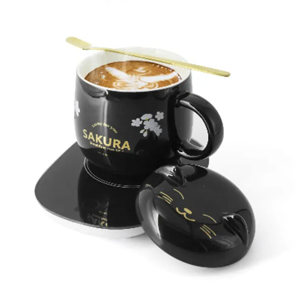 Coffee Cup Warmer - Mug Warmer for Desk Coffee Warmer with Mug Set with Auto Shut off Coffee Gifts Best Gifts for Women is the Gift with a Gift Box Black