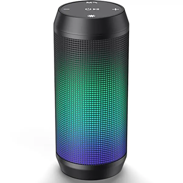 ELEHOT-Store Cassa Bluetooth Altoparlante Speaker Portatili Vero Stereo Wireless Hi-Fi Bassi Potenti Luce LED Wireless Micro SD Chiamata Vivavoce Microfono Incorporato Batteria USB