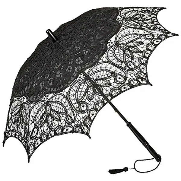 VON LILIENFELD® Ombrello Pizzo Matrimonio Parasole Donna Vivienne nero