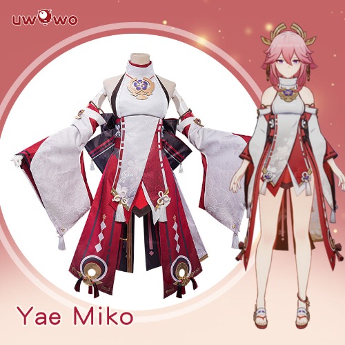 【In stock】Uwowo Game Genshin Impact Inazuma Yae Miko Cosplay Costume | Set A XXL