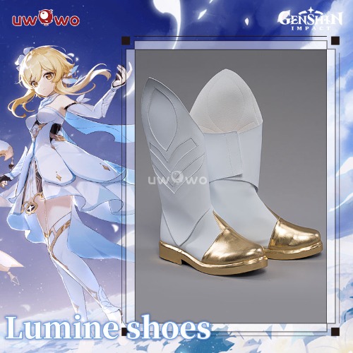 Uwowo Genshin Impact Shoes Lumine Traveler Female Cosplay Shoes Lumine Shoes | 39