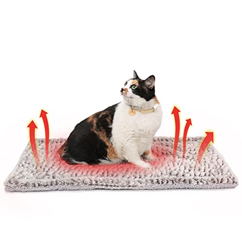 Self Heating Cat Pad Self Warming Cat Bed 27.5" x 18.5" Thermal Cat Mat Extra Warm Pet Mat for Outdoor and Indoor Large Kittens Small Puppy Pets - Medium