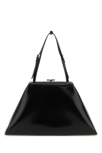 Black leather handbag - OS