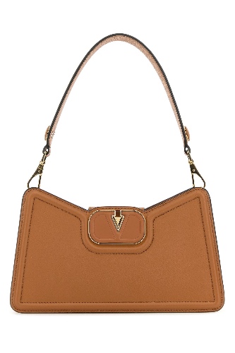Camel leather VLogo shoulder bag - OS