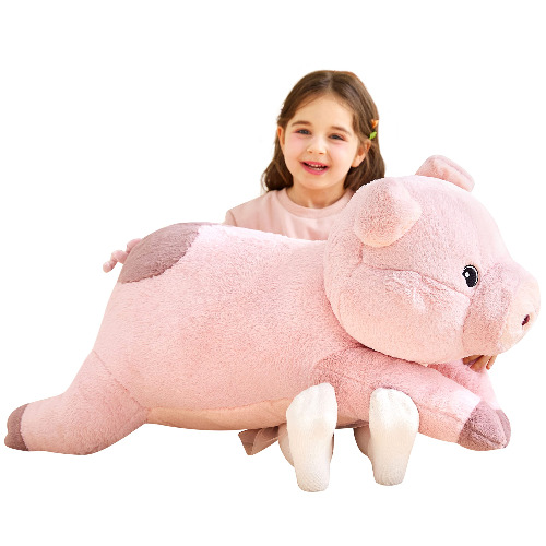 IKASA Giant Pig Stuffed Animal Plush Toys - Soft Toy Piggy Large Cute Huge Big Size Jumbo Kawaii Fluffy Plushy Hog Swine Fat Oversized Plushie - Gifts for Kids Girls Boys (78cm, Pink)