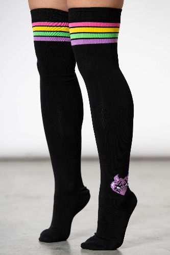 Fantasy Thigh-High Socks | One Size / Black / 69% Cotton 29% Polyamide 3% Elastane.