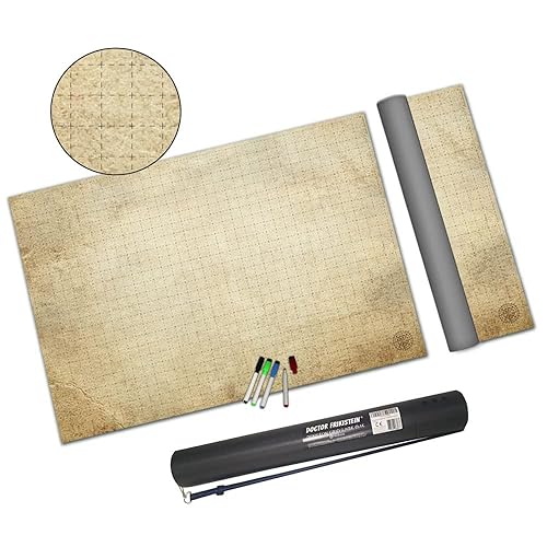 Dungeon Grid Game Mat | UNENTBHRLICHES Rollenspiele – Kriegsspiele - Brettspiele Accesorie | KOMPATIBEL mit D&D, Pathfinder und Warhammer | Wiederverwendbare, NACHHALTIGE und TRAGBAREN - Premium Square