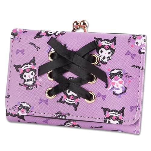 BelugaDesign Anime Wallet | Cute Kawaii Coin Pouch Purse Zipper - Purple Cat