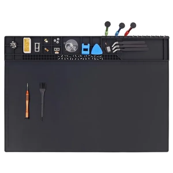 Premium Heat Resistant 932°F 22"x 14.2" Magnetic Silicone Soldering Mat Electronics Work Mat for Computer Cell Phone Laptop Repair,BGA Soldering Gun Iron Workbench Protection