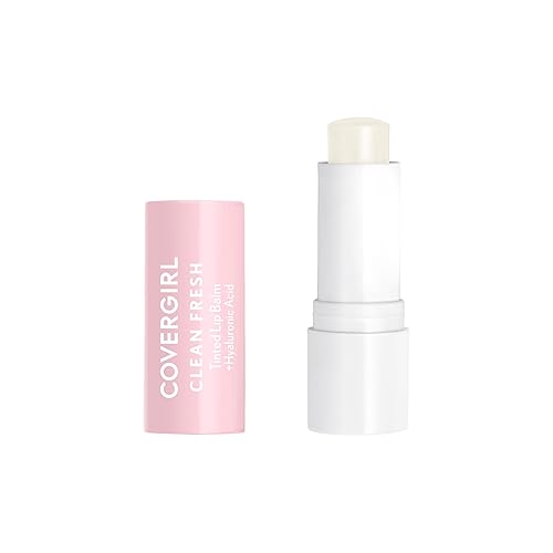 CoverGirl Clean Fresh Tinted Lip Balm, Vegan Formula, Hydrating, Natural Finish, Cruelty Free, Clear as Crystal, 1 Count - Clear as Crystal - 0.14 Ounce (Pack of 1)