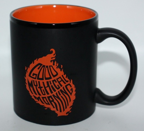 Good Mythical Morning Flame Coffee Mug Rhett &amp; Link Original Discontinued