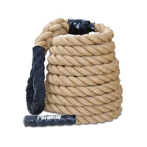 Perantlb Outdoor Climbing Rope for Fitness and Strength Training, Workout Gym Climbing Rope, 1.5'' in Diameter, Length Available: 8,10, 15, 20, 25, 30,40, 50 Feet… - 25 ft - Without Hook