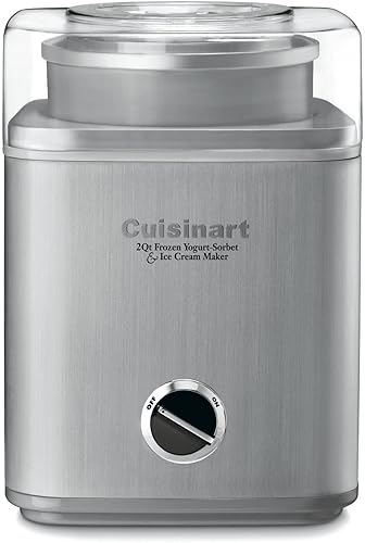 CUISINART Ice Cream Maker, Ice Cream and Frozen Yogurt Machine, 2-Qt. Double-Insulated Freezer Bowl, Silver, ICE30BCP1 - Brushed Chrome - Maker