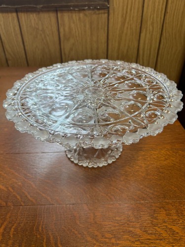 Vtg Shannon Crystal 12" Cake Plate 24% Lead Crystal Royalty Collection
