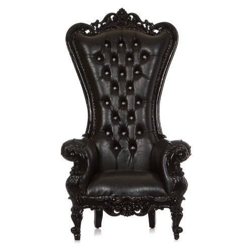 "Queen Tiffany" Throne Chair - Black / Black