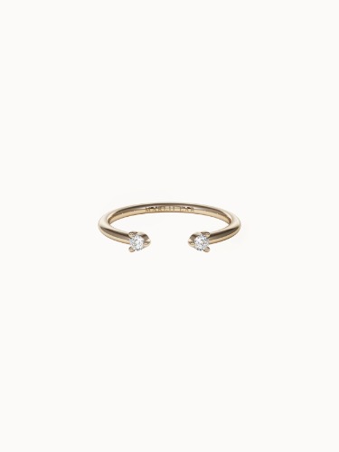 Double Diamond Open Ring - Yellow Gold - R 1/2 (US 9.25)