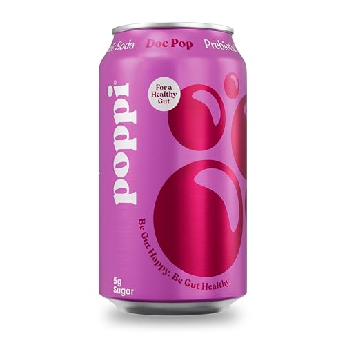 POPPI Sparkling Prebiotic Soda, Beverages w/Apple Cider Vinegar, Seltzer Water & Fruit Juice, Doc Pop, 12oz (12 Pack) (Packaging May Vary) - Doc Pop - 12 Fl Oz (Pack of 12)