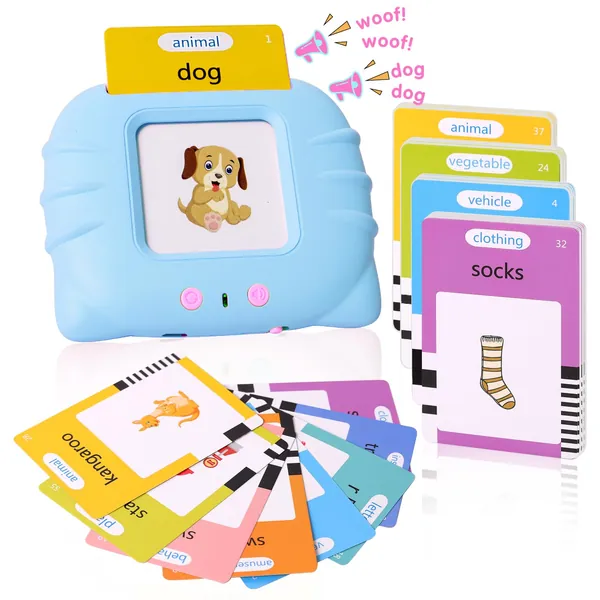 Montessori Toys Flash Cards Learning Toys, Educational Toys Sight Cards for Toddlers, Learning Toys for Boys and Girls Word Card with Reading Function for Children