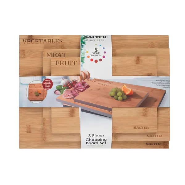 Salter Chopping Board with Colour Rim 3-Pieces Set