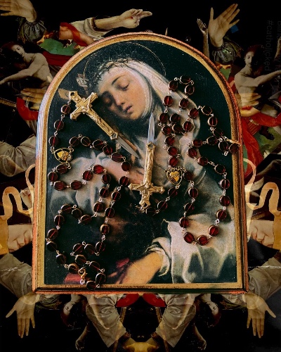Sacred Heart Knife Rosary Necklace — CATHOLICKED