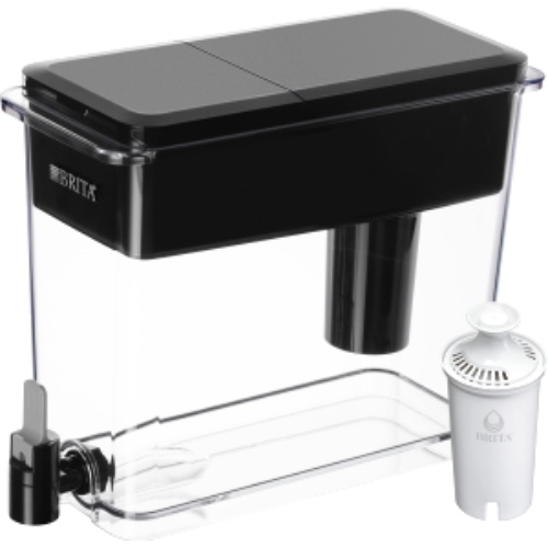 Brita XL Water Filter Dispenser for Tap and Drinking Water with 1 Standard Filter, Lasts 2 Months 27-Cup Capacity, BPA Free, Black - Standard Filter Black