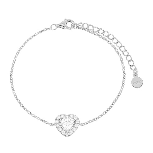 2 Carat Halo Heart Bracelet/18K White Gold & Cubic Zirconia