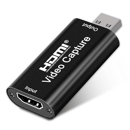 4K HDMI Video Capture Card, Cam Link Card Game Capture Card Audio Capture Adapter HDMI to USB 2.0 Record Capture Device for Streaming, Live Broadcasting, Video Conference, Teaching, Gaming(Black)