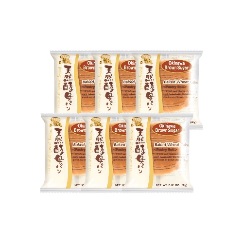 Okinawa Brown Sugar Natural Yeast Bread, 2.82oz - Brown Sugar / 6Pcs