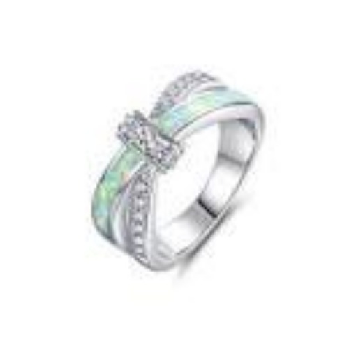 You Cross My Mind Ring Diamond Crystals In 3 Lovely Colors - Precious Opal / 8