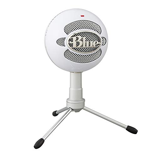 Blue Snowball iCE USB Mic for Recording, Streaming, Podcasting, Gaming on PC and Mac, Condenser Microphone with Cardioid Capsule, Adjustable Desktop Stand, Plug 'n Play - White - White