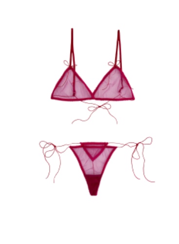 Lara pink mesh lingerie set | B / S