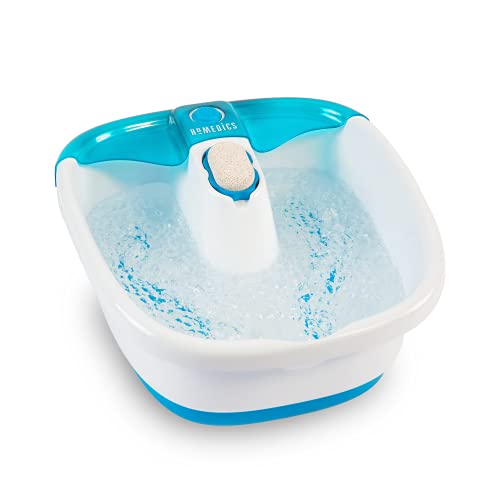 HoMedics Bubble Mate Foot Spa, Toe Touch Controlled Foot Bath with Invigorating Bubbles and Splash Proof, Raised Massage nodes and Removable Pumice Stone - Foot Spa