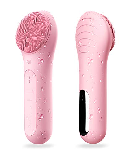 NågraCoola CLIE Facial Cleansing Brush, Waterproof and Rechargeable Electric Face Scrubber for Men & Women, Exfoliating, Massaging, and Cleansing - Pink - Pink