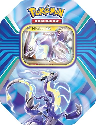 Pokémon TCG: Paldea Legends Tin - Miraidon (1 Foil Card & 4 Booster Packs) - Single