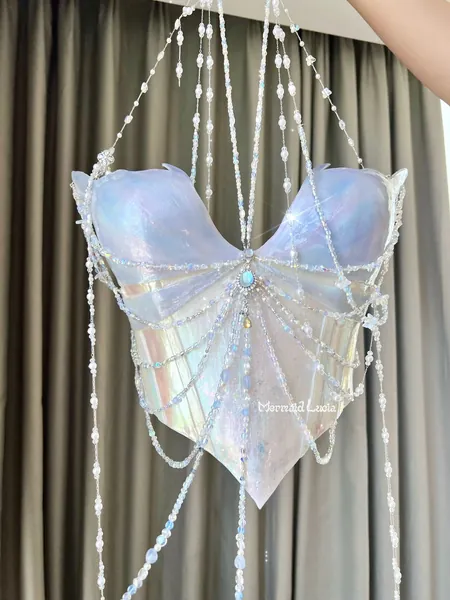 Mermaid Tears Resin Mermaid Corset Bra Top Cosplay Costume Patent-Protected