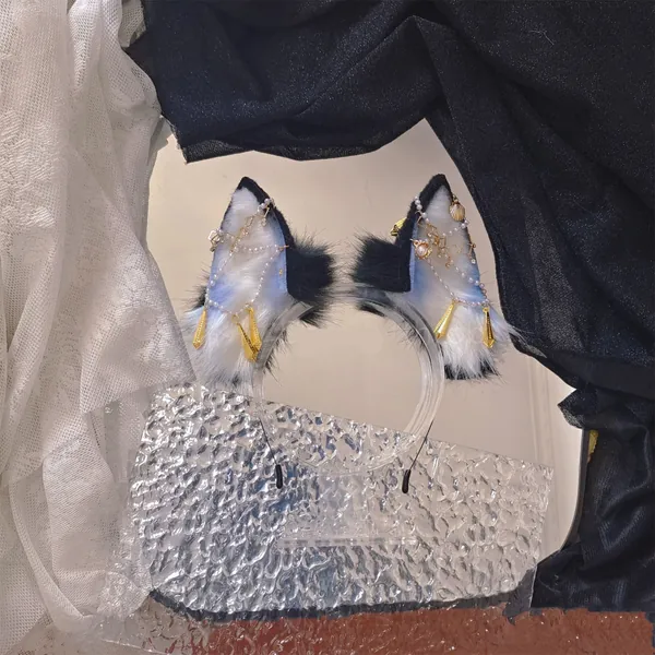 Handmade Fairy Wolf Fox Cat Animal Ears Headband Hairband, Convention Halloween Cosplay Princess Cat Wolf Fox Ears Hariband,Hair Accessories