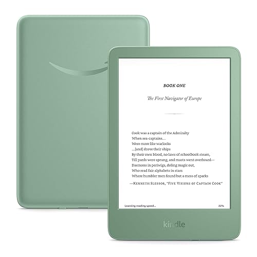 New Amazon Kindle (16 GB) - Lightest and most compact Kindle, with glare-free display, faster page turns, adjustable front light, and long battery life- Without Lockscreen Ads - Matcha + 3 Months Free Kindle Unlimited (with auto-renewal) - Matcha - With 3 months free Kindle Unlimited - Without Lockscreen Ads