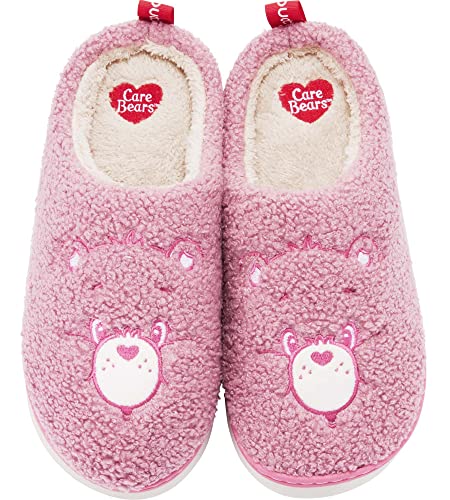 YUNGPRIME Care Bears House Slippers Cozy Slip on Fluffy Scuff Shoes for women and men - 5-6 Wide Women/3-4 Wide Men - Pink