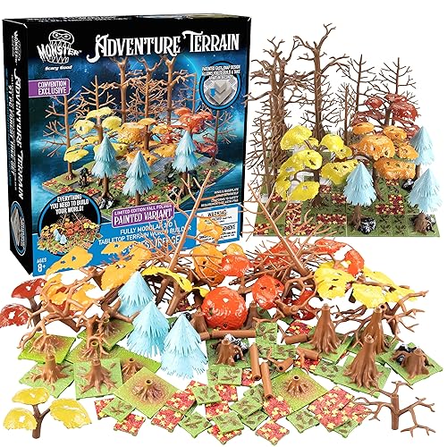 Monster Adventure Terrain 91Pc Fall Foliage Painted Forest Tree Set 3D Modular, Stackable Tabletop World Builder- Use Alone w/Other Sets-Compatible w DND Dungeons Dragons, Pathfinder, RPG, Xmas Gift