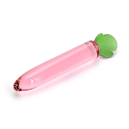 5 Types Vegetable & Fruit Shape Crystal Dildo Glass Butt Plug Curved Anus Massager Penis Pleasure Wand Cute Novelty Adult Sex Toys (Pink-Carrot)