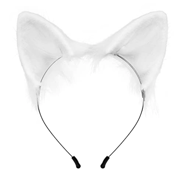 HAOAN Handmade Cat Fox Wolf Ears Hairhoop Headwear Anime Fancy Dress Party Cosplay Halloween Costume Accessories